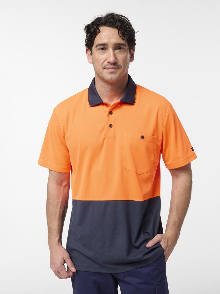 [9357732273174] K54929 - ORIGINALS SPLICED HI VIS S/S POLO (2XS, ORANGE/NAVY)