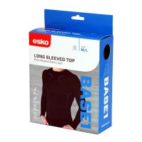 [A4TTOP-BLKB-M/L] SEAMLESS LONG SLEEVED, ROUND NECK THERMAL TOP. BLACK / BLUE (M/L)