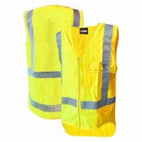 [801040-S] HI-VIS VEST, ZIP, D/N, FLAME RET, YELLOW-SIZE (S)