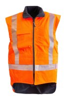 [801056-S] HI-VIS FR FLEECE LINED PU VEST, ORANGE-SIZE (S)
