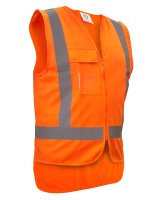 [AVEST304-OR-S] ESKO TTMC-W23 X-BACK SAFETY VEST - NO ID POCKET - SIZE (S)