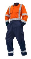 [830021-4] OVERALL LS, 240GSM POLY/COTTON, ORANGE/NAVY DN , S-SIZE (4)