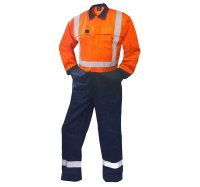 [850021-4] FR OVERALL, 240 GSM.88/12 11 CAL, ORANGE/NAVY D/N-SIZE (4)