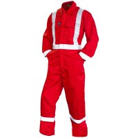 [850025-4] FR OVERALL, 240 GSM.88/12 11 CAL, RED WITH TAPE-SIZE (4)