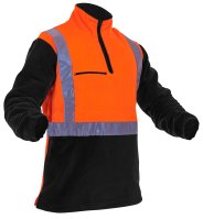 [PCF1012-FLOR/BK-XS] CAUTION D/N POLAR FLEECE 1/2 ZIP TUNIC - 380GM-SIZE (XS)