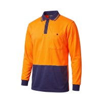 [APOLO201-OR/NA-S] ESKO L/S D/O MICRO FIBRE POLO - SIZE (S)