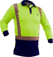 [PCP1213-FLYE/NA-7XL] CAUTION D/N L/S MICRO FIBRE POLO-SIZE (7XL)