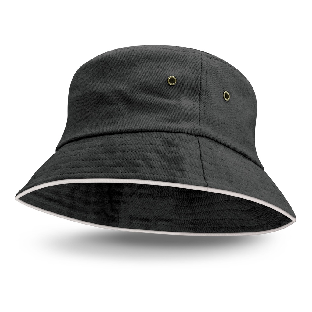 [115453] Bondi Bucket Hat - White Sandwich Trim - 115740 (LARGE, Black/White)